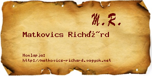 Matkovics Richárd névjegykártya